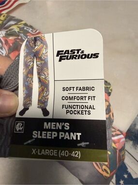 Fast & Furious M Mens Sleep Pants Pajamas Pockets Drawstring